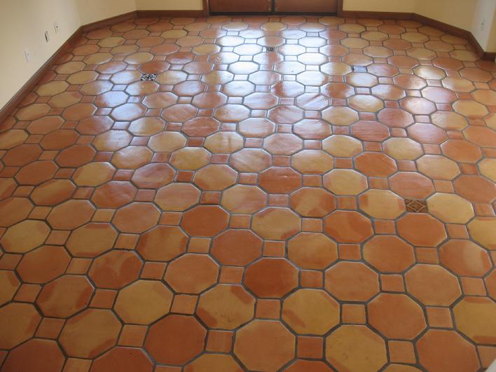 PHOTO OF OCTAGONAL MEXICAN SALTILLO PAVERS
